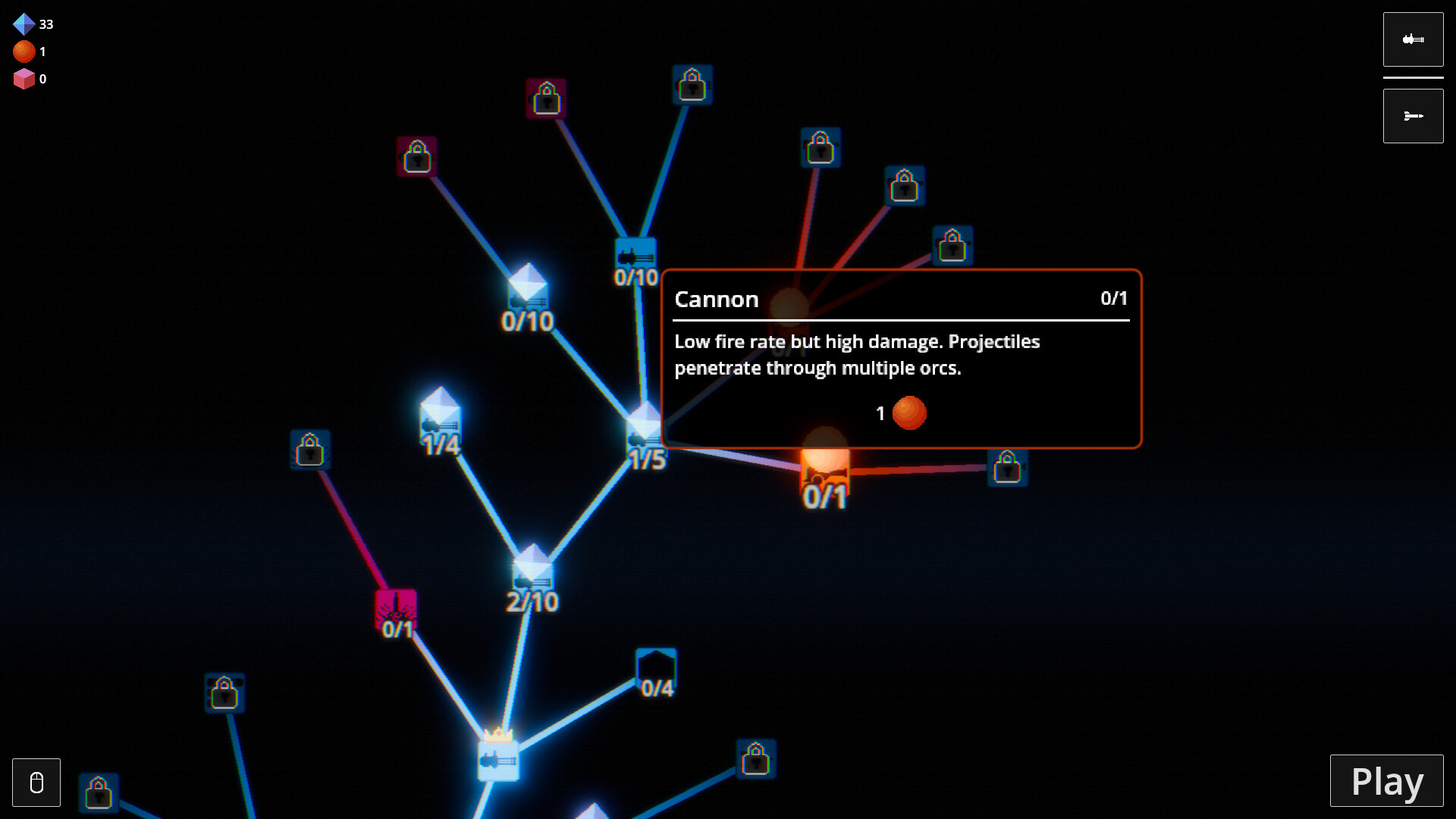Official screenshot of the Cannon tooltip in the persistent upgrade tree
